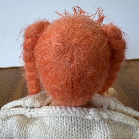 KATHE KRUSE Waldorf Doll 14" Handmade Braided Red Hair Knit Sweater Germany - Picture 11 of 12